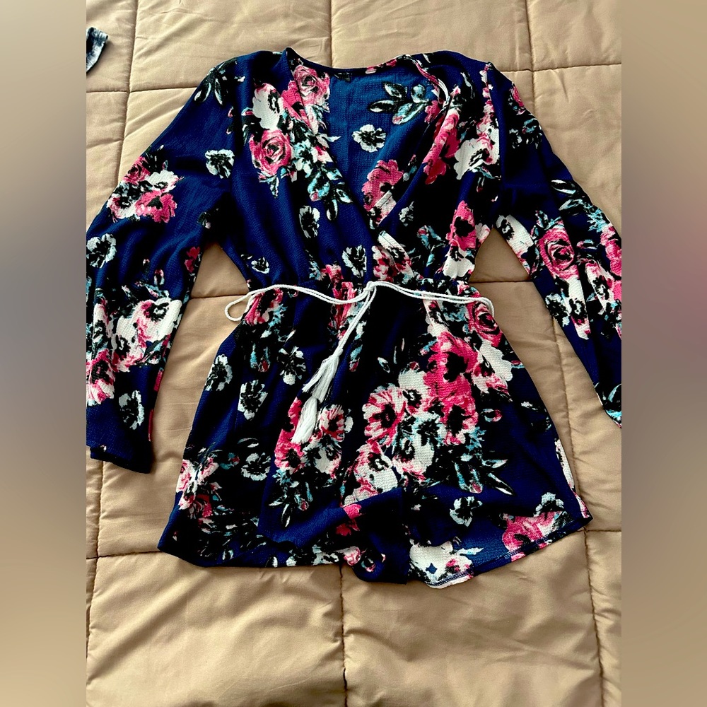 Long Sleeve Floral Romper